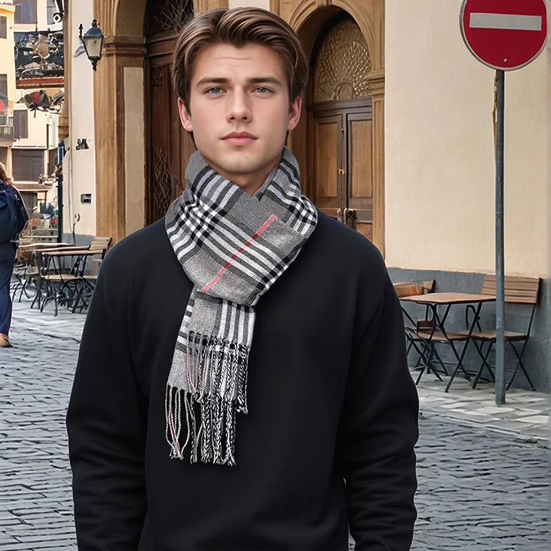 Vinthentic Men’s Cozy Checkered Neck Warmer