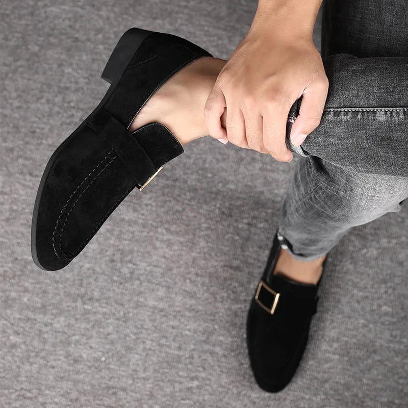 Loïc D’Amelio Men's Suede Buckle Loafers