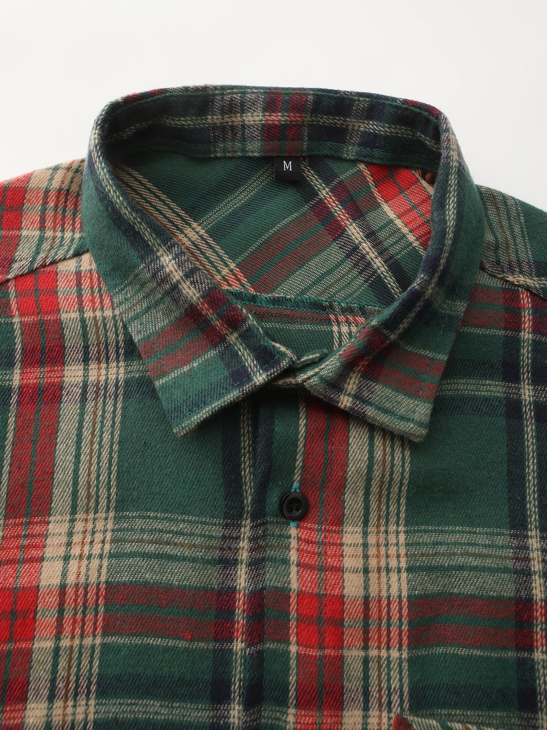 Vinthentic Men’s Coffee Plaid Flannel Shirt