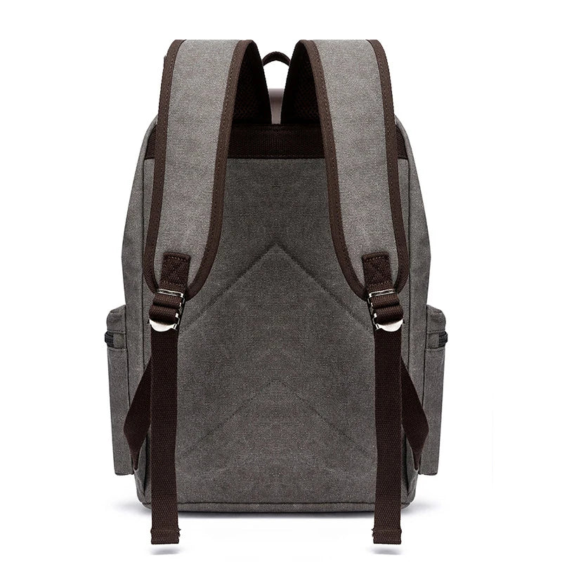 Vinthentic Men’s Vintage Canvas Backpack – Large Capacity Laptop Travel School Bag