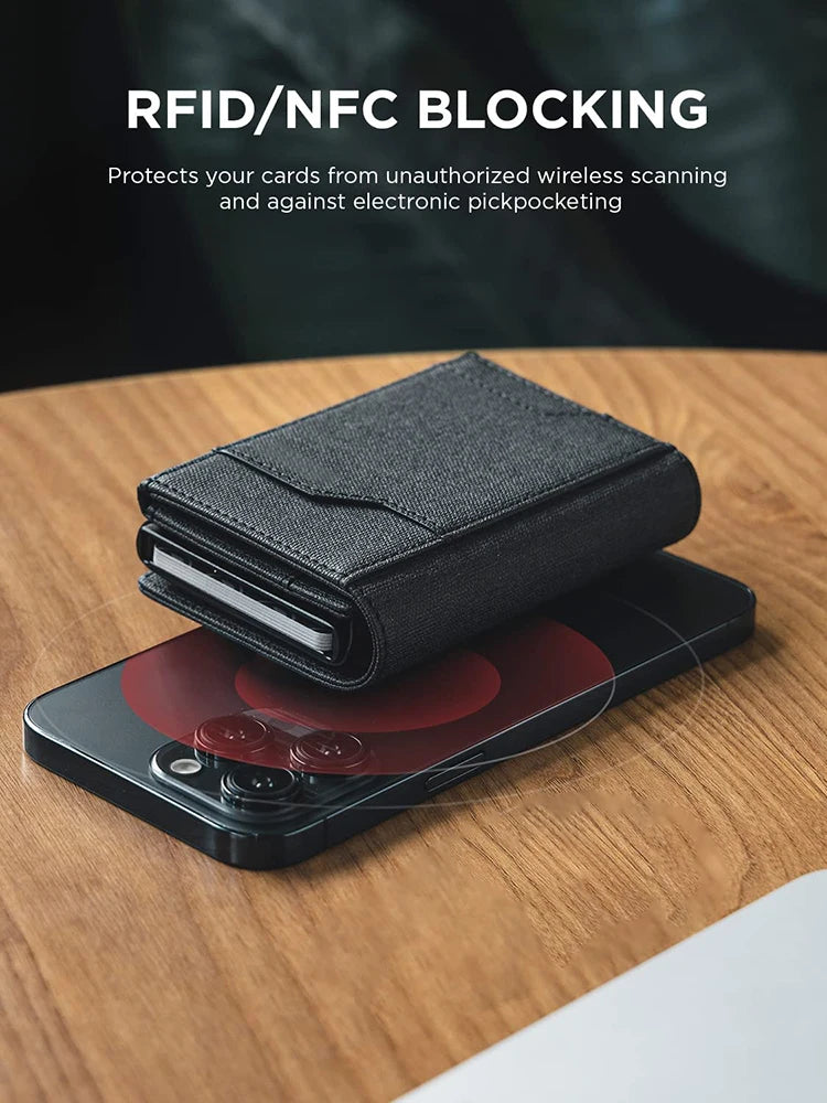 RFID Aluminum Card Holder Wallet – Slim Pop-Up Anti-Theft Men’s Minimalist Wallet