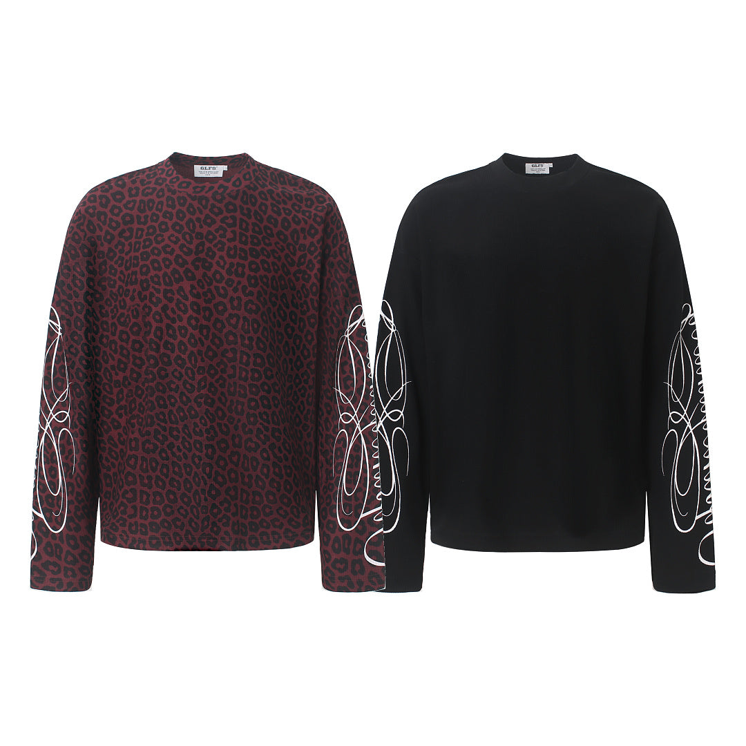 Leopard print sweatshirt styled as an everyday casual layer
