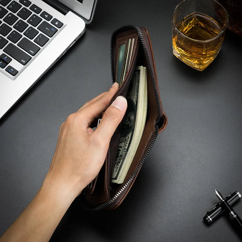 Vinthentic Vintage Leather Zip Wallet