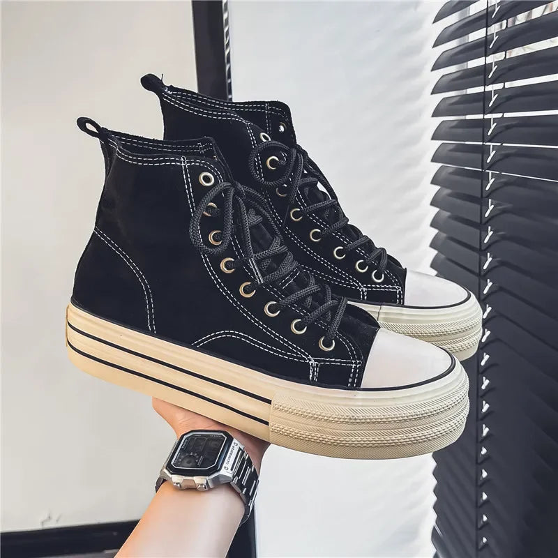 Benoît Lucarini Men’s Suede Vintage High-Top Sneakers