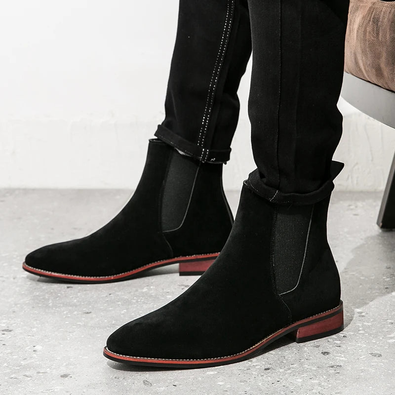 Antoine Rivière Leather Suede Chelsea Boots