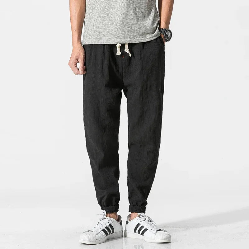 Eli Riva Men’s Cotton Linen Harem Pants