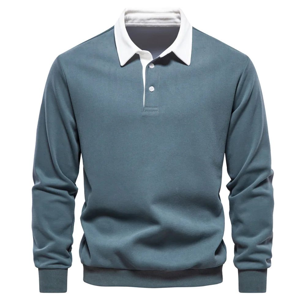 Matteo Sala Men Polo Collar Sweater Long Sleeve