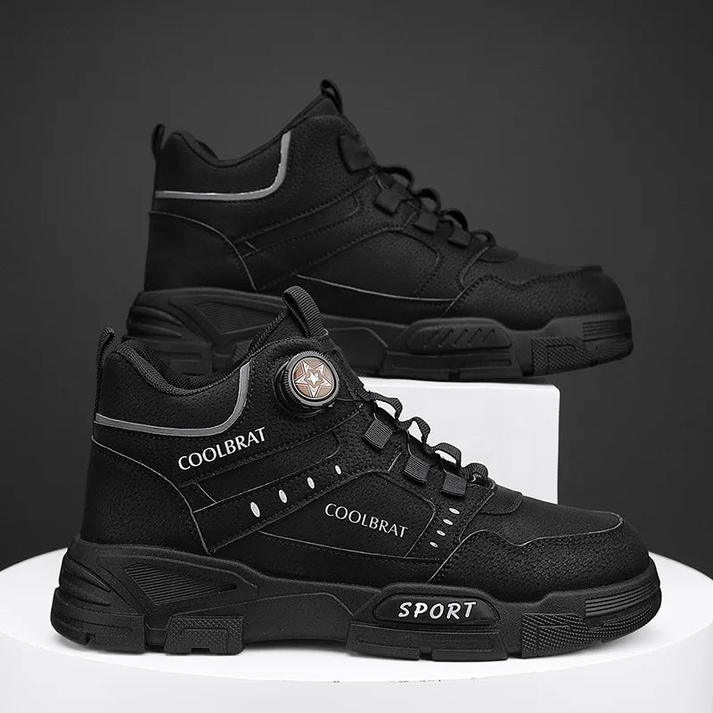 Hugo Rossavini Leather Ankle Boots – Casual Winter Sneakers Style