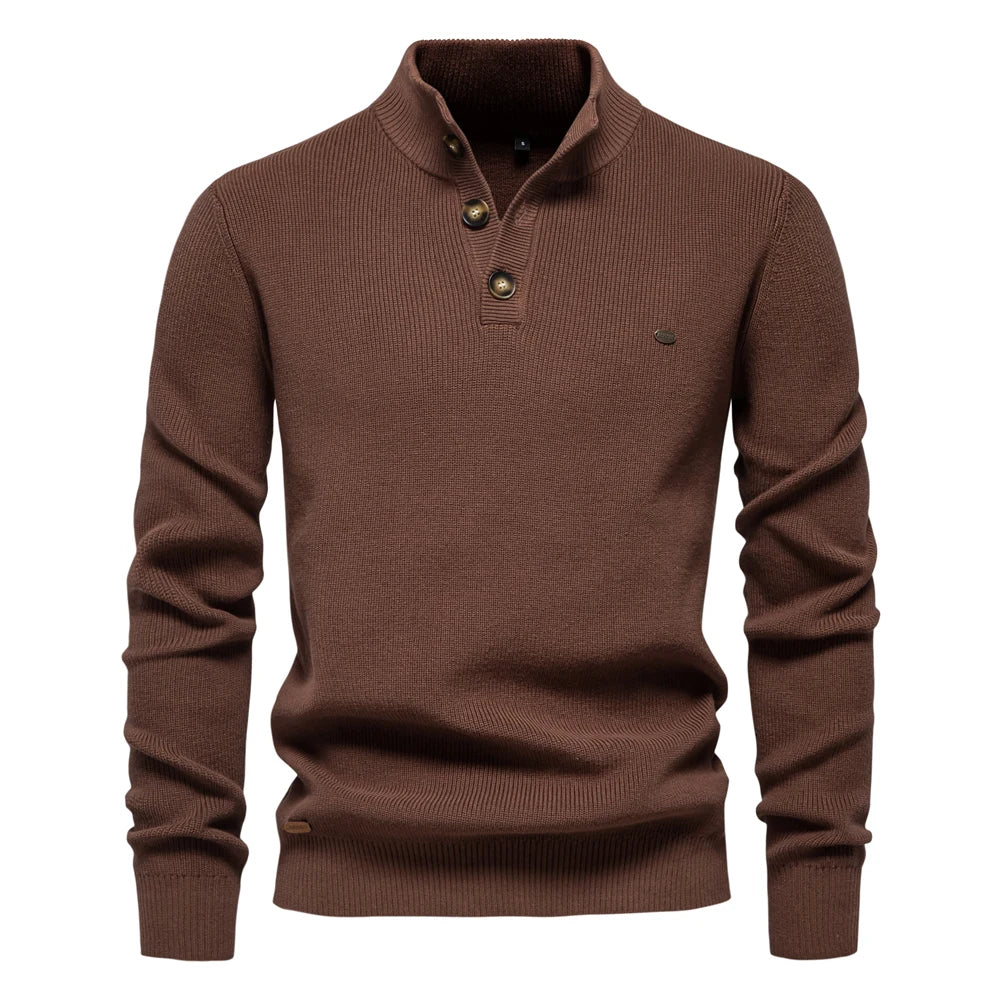 Men's Button Front Ribbed Sweater