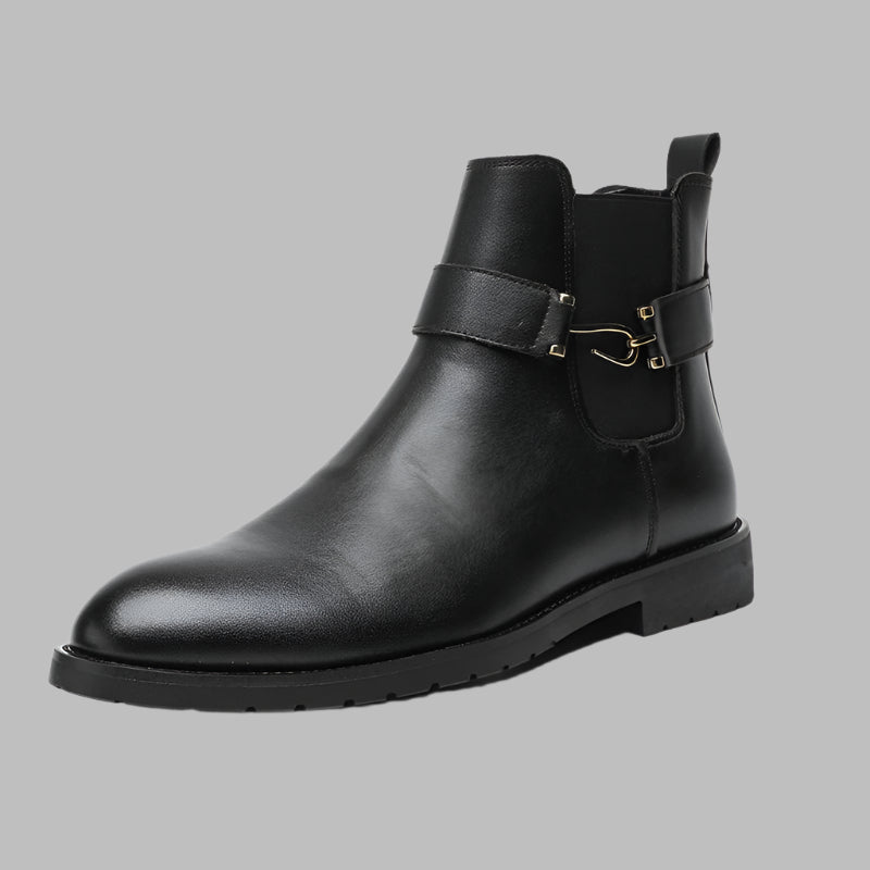 Dante Raphael Leather Strap-Detailed Chelsea Boots