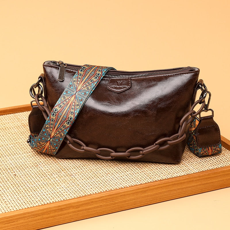 Vintage Leather Cross Body Bag