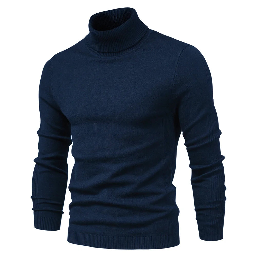 Alessio Moro Men Slim Fit Turtleneck Sweater Warm Winter Knit Pullover