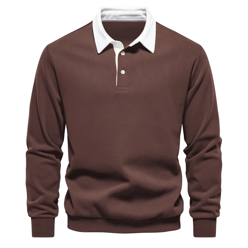 Matteo Sala Men Polo Collar Sweater Long Sleeve