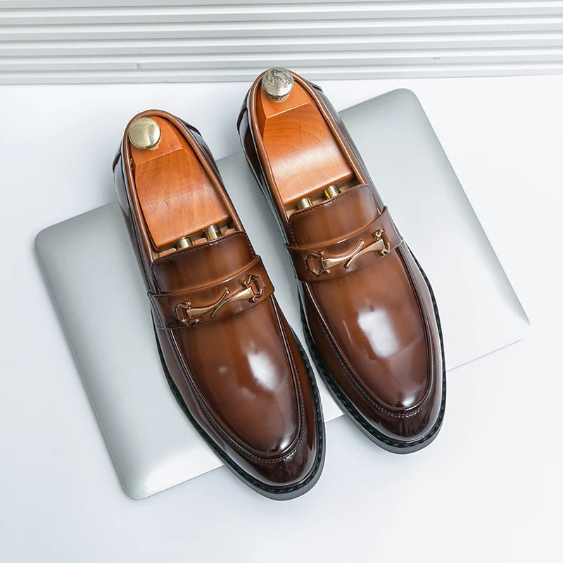 Lucio Morandi Classic Monk Strap Leather Loafers