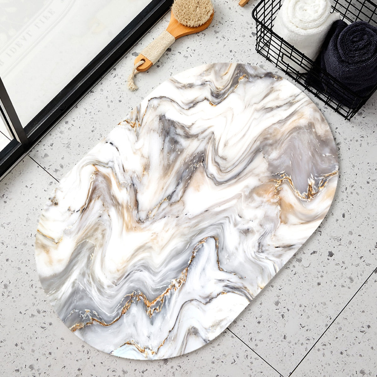 Vinthentic Marble Absorbent Bath Mat