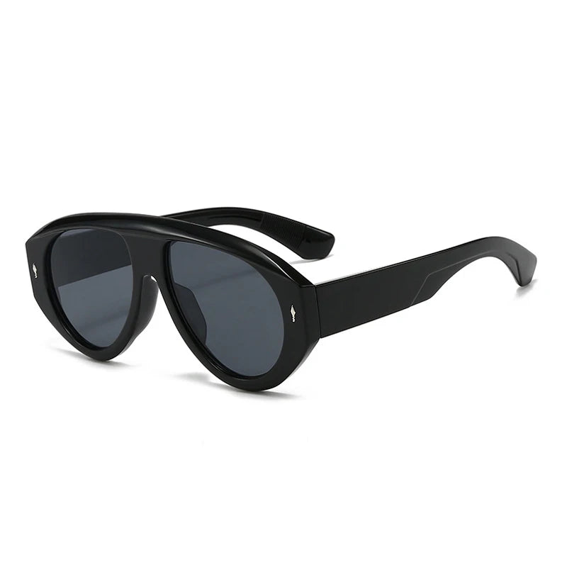 Retro Pilot Sunglasses – Tortoiseshell Frame Blue Lens UV400