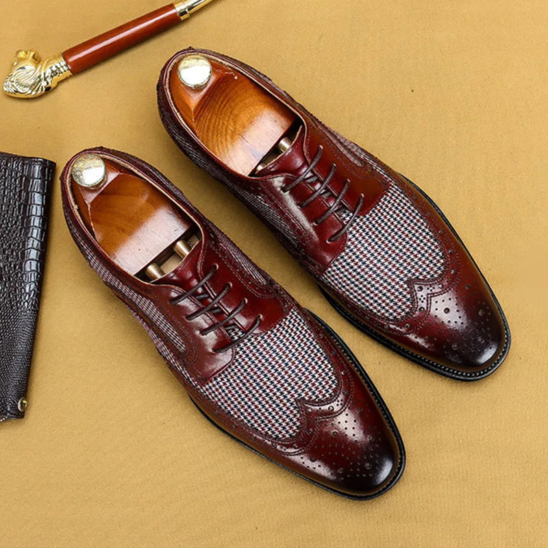 Yves Laroche Leather Brogue Oxfords Shoes