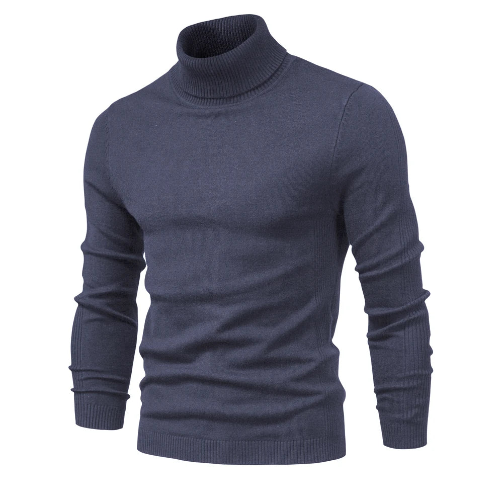 Alessio Moro Men Slim Fit Turtleneck Sweater Warm Winter Knit Pullover
