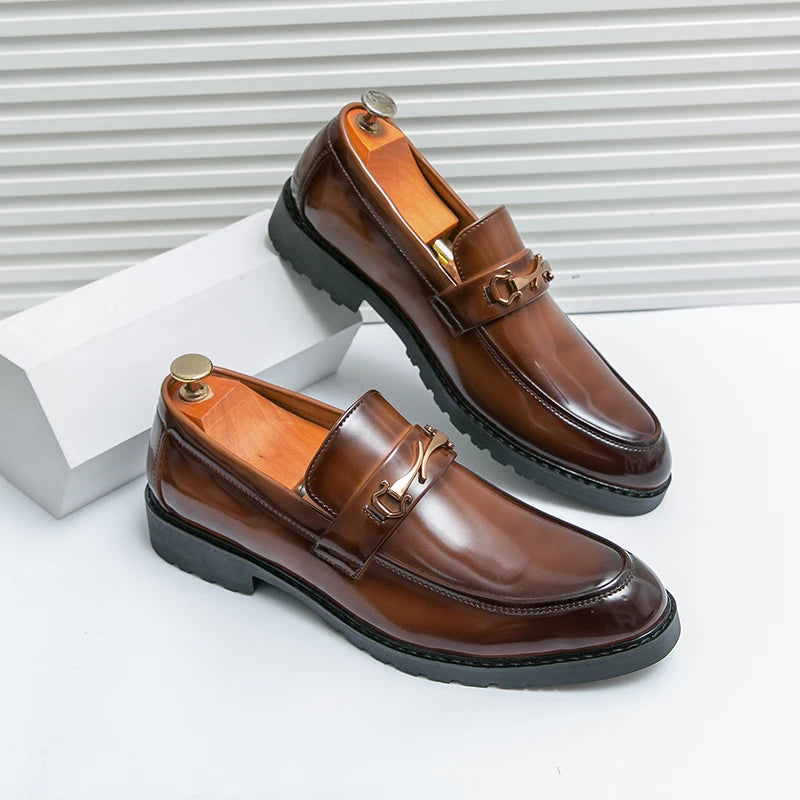 Lucio Morandi Classic Monk Strap Leather Loafers
