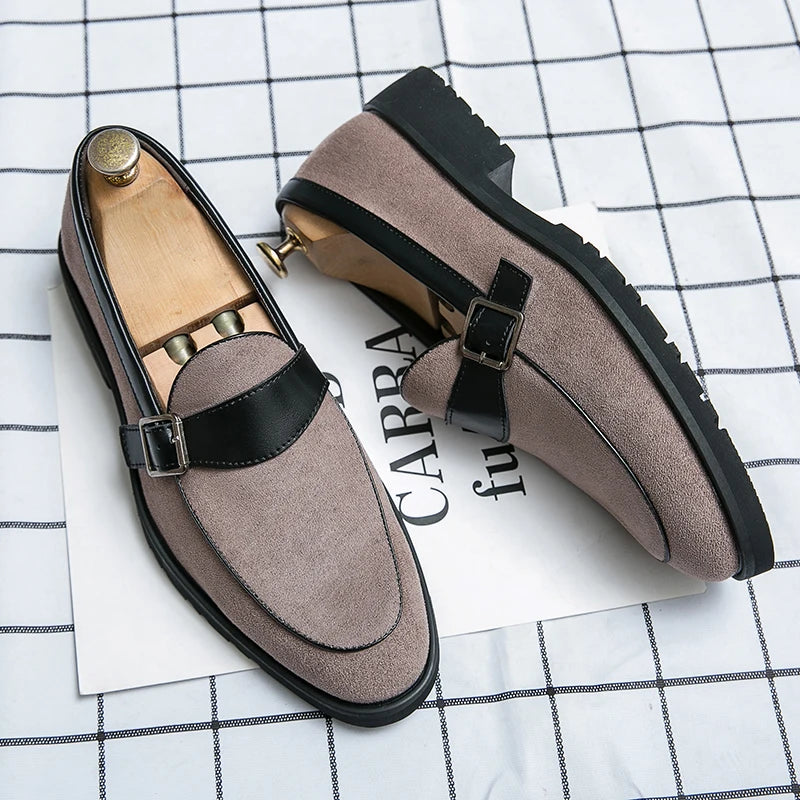 Maurice Allard Buckle Strap Leather Loafers