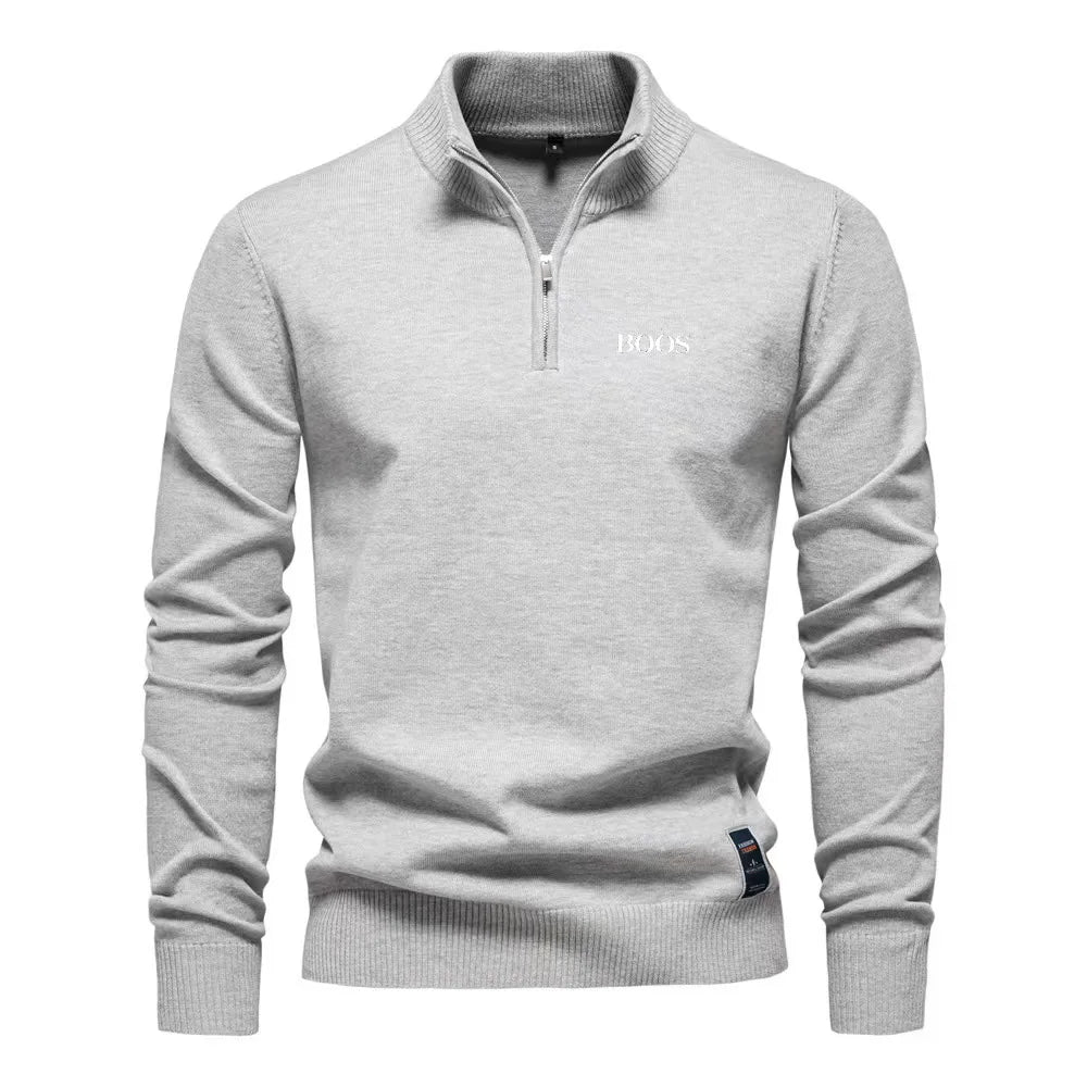 Eli Romano Men’s Half Zip Polo Collar Sweater