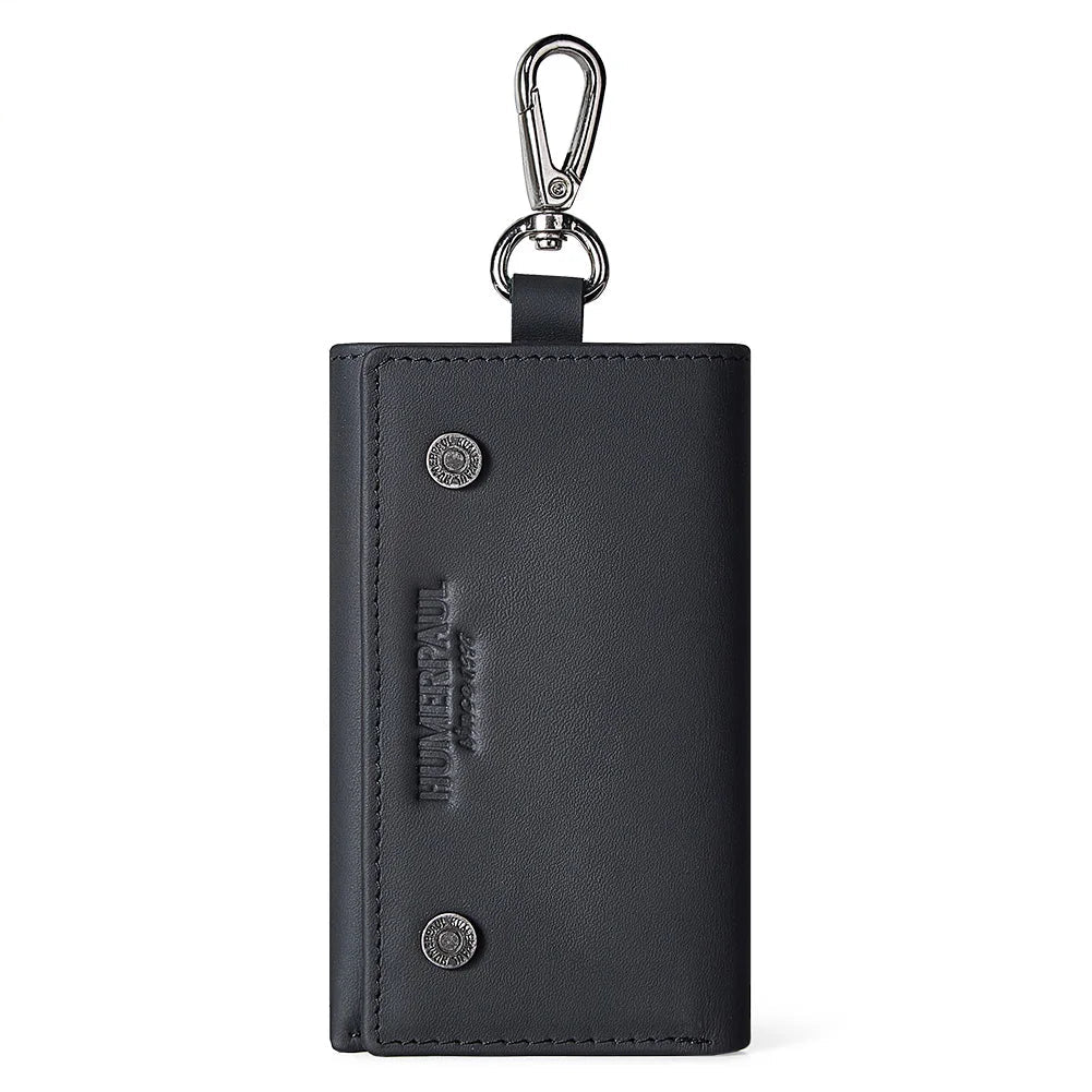 Men’s Leather Key Wallet – Zipper Key Holder with Coin Pocket