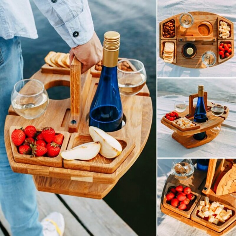 Vinthentic Alder Picnic Wine Tray