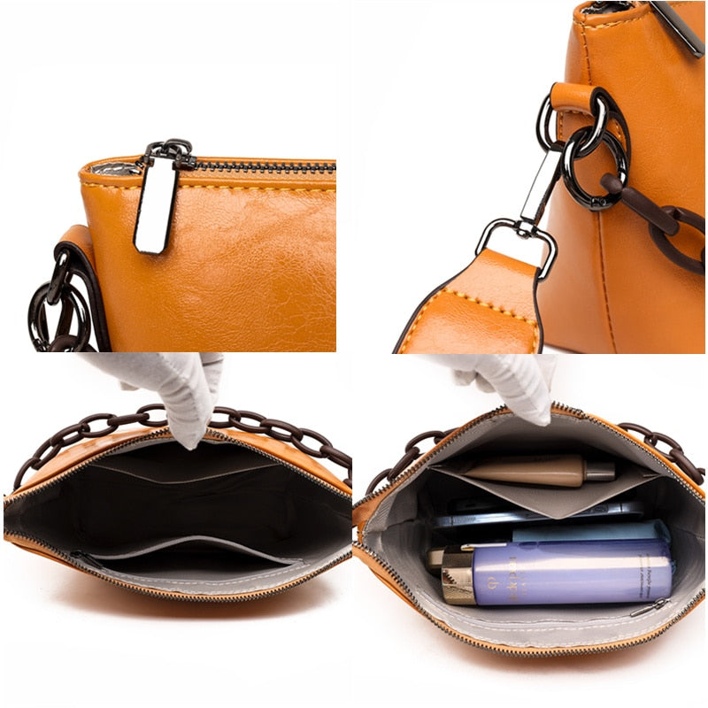 Vintage Leather Cross Body Bag