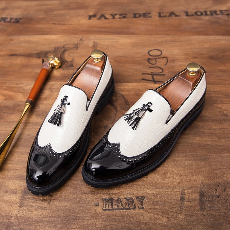 Gaston Delorme Two-Tone Wingtip Brogue Loafers