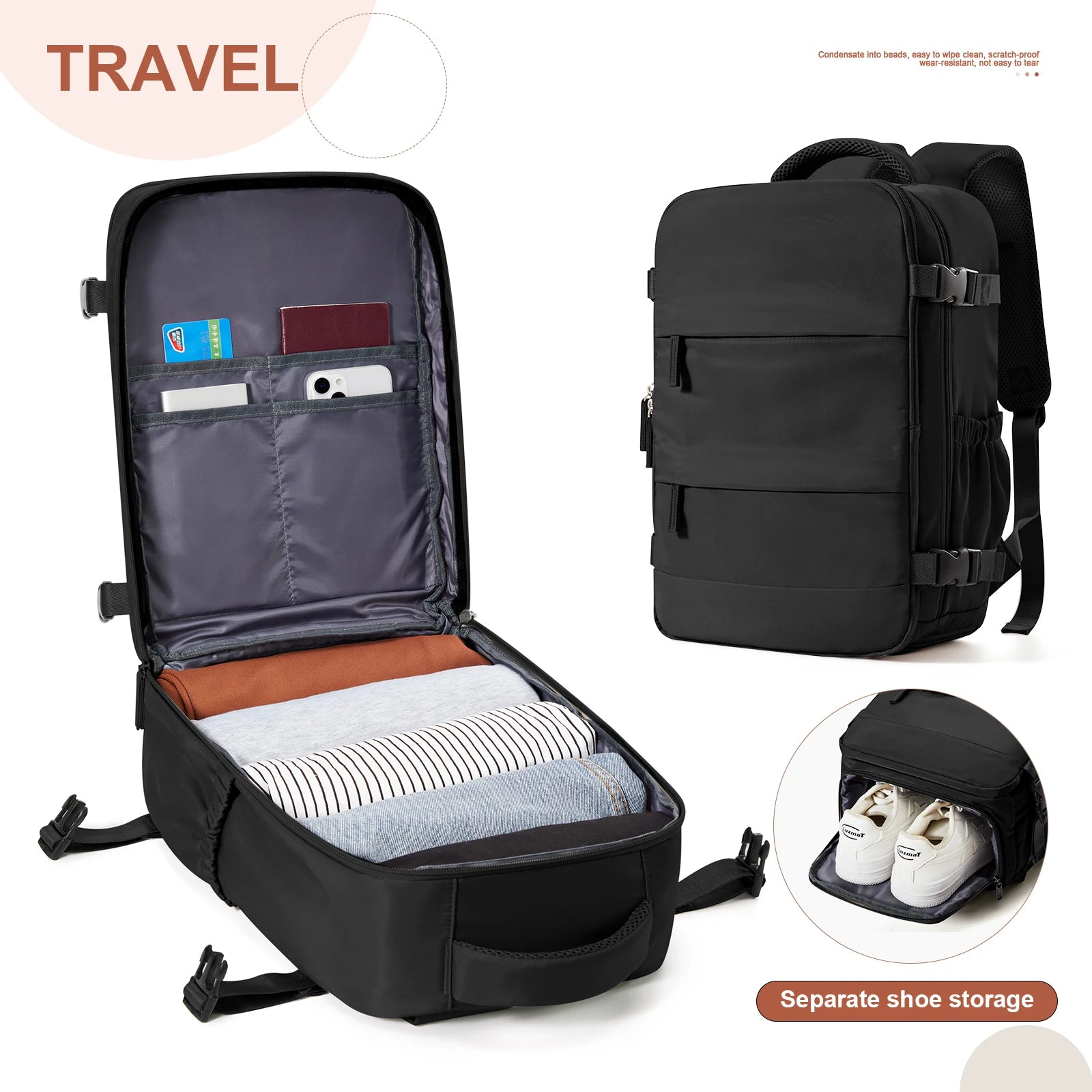 Unisex Cabin Bag Travel Backpack