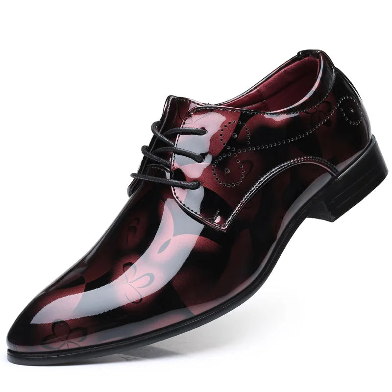 Jules Luxury Men’s Oxford Dress Shoes – Floral Pattern Lace-Up Formal Shoes
