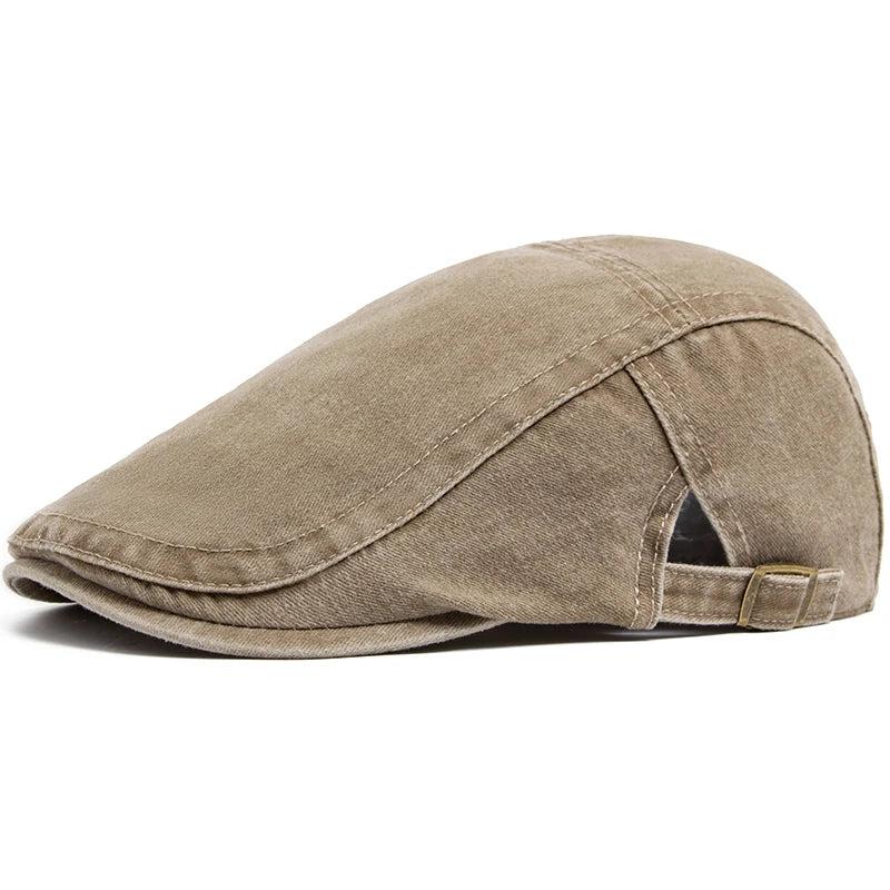 Men's beret hat showing its structured, timeless shape