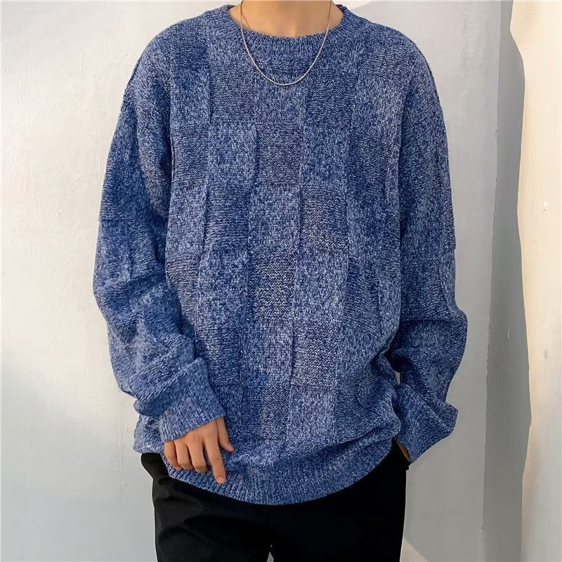 Men's Diamond Pattern Long Sleeve Sweater