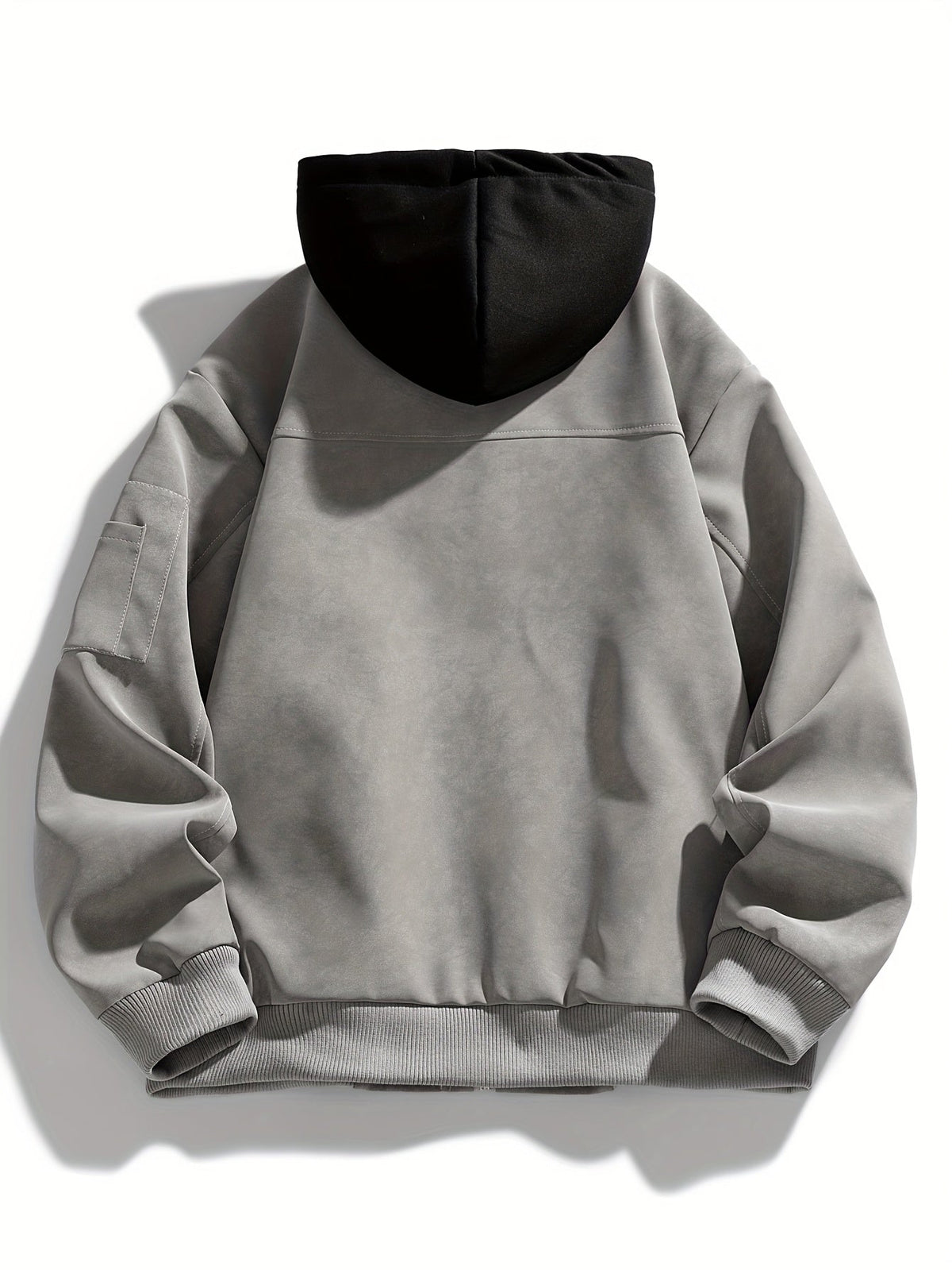 Casual men's outerwear jacket with a hood and zipper