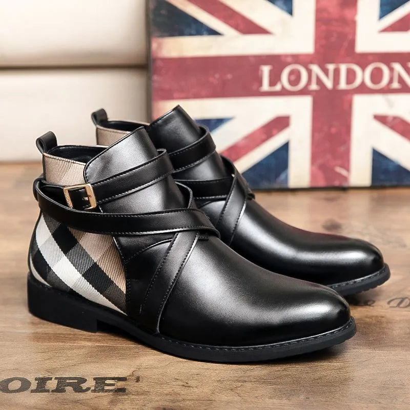 Aldo Ferrara Buckled Ankle Leather Boots