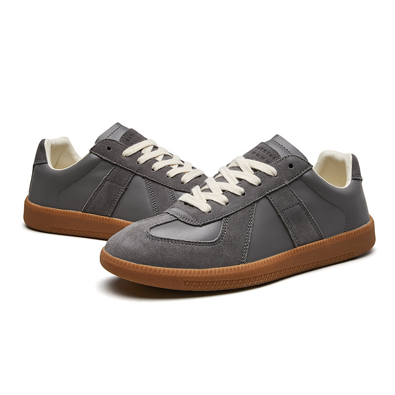 Men's Low Top Two-Tone Leather Sneakers