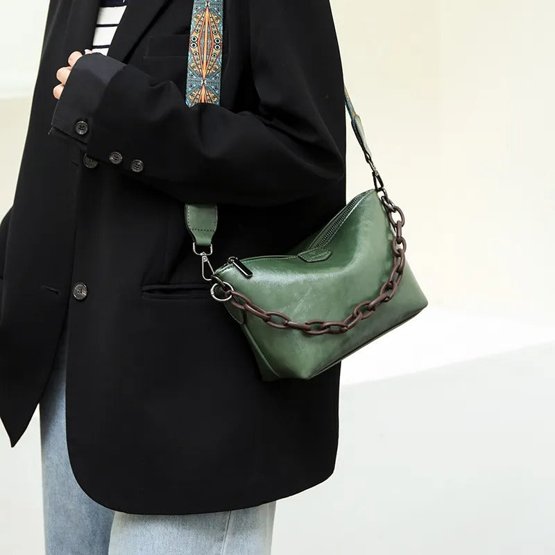 Vintage Leather Cross Body Bag