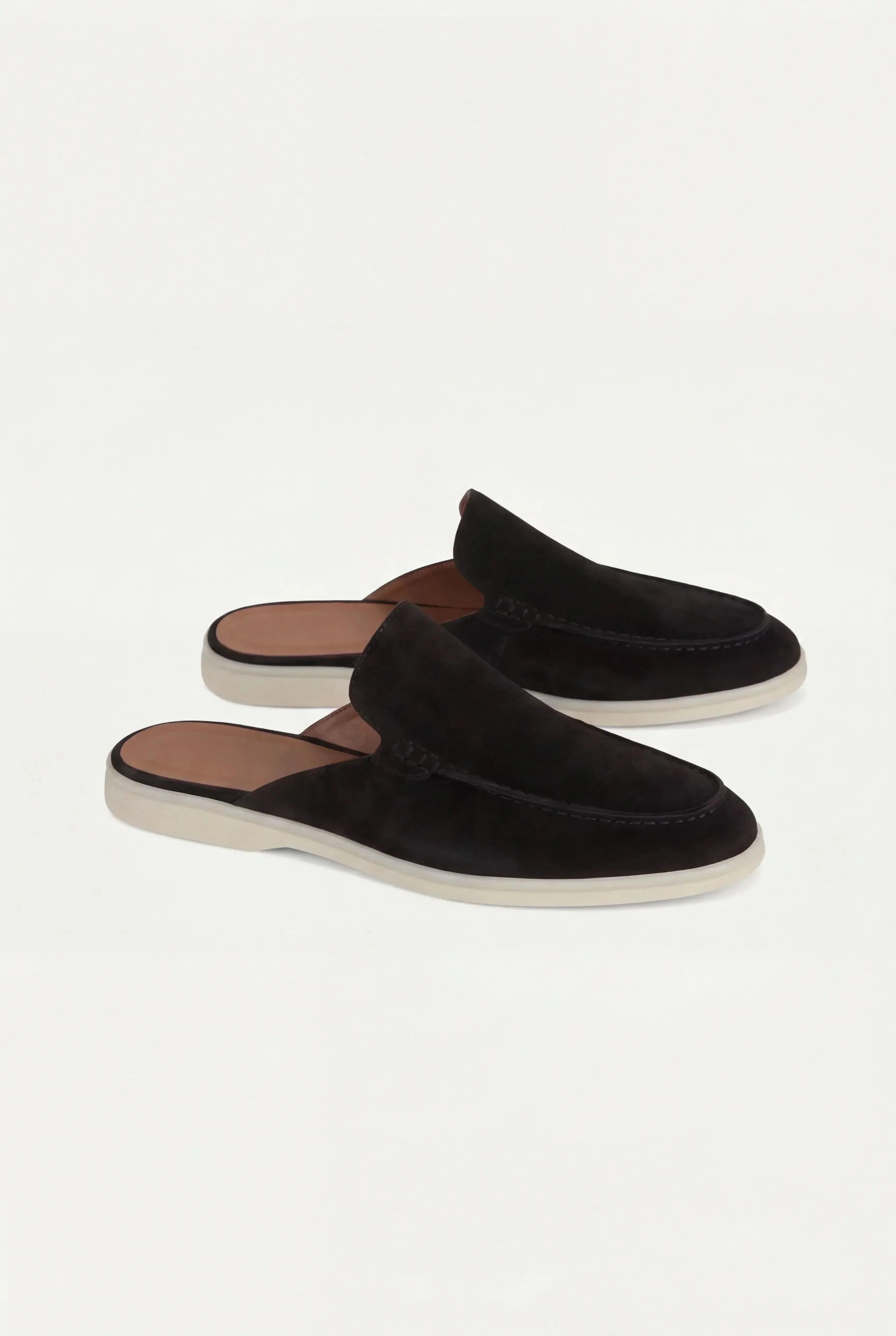 Suede Open Back Slip-On Mules