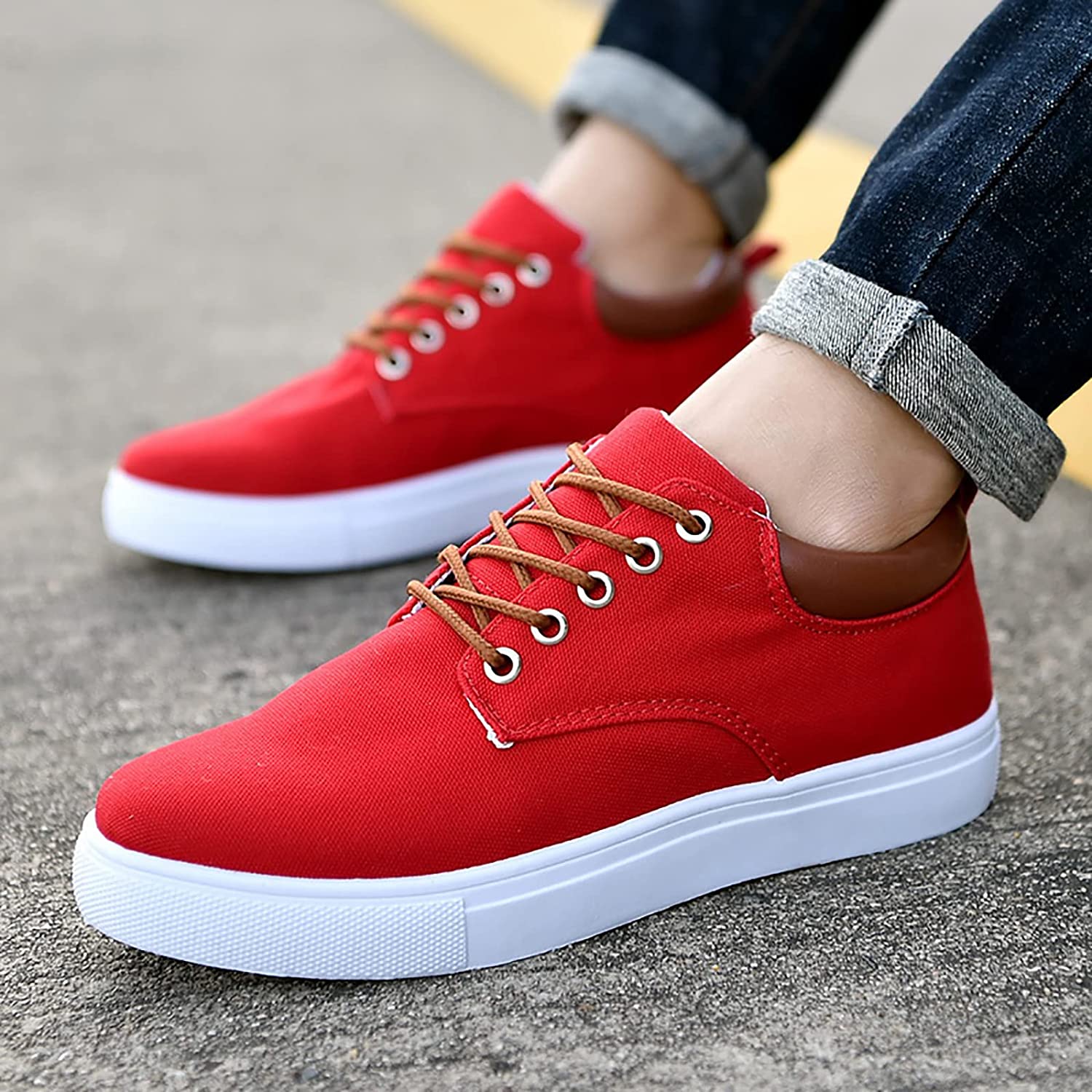 Men's Canvas Slip-On Sneakers Comfortable Trainers