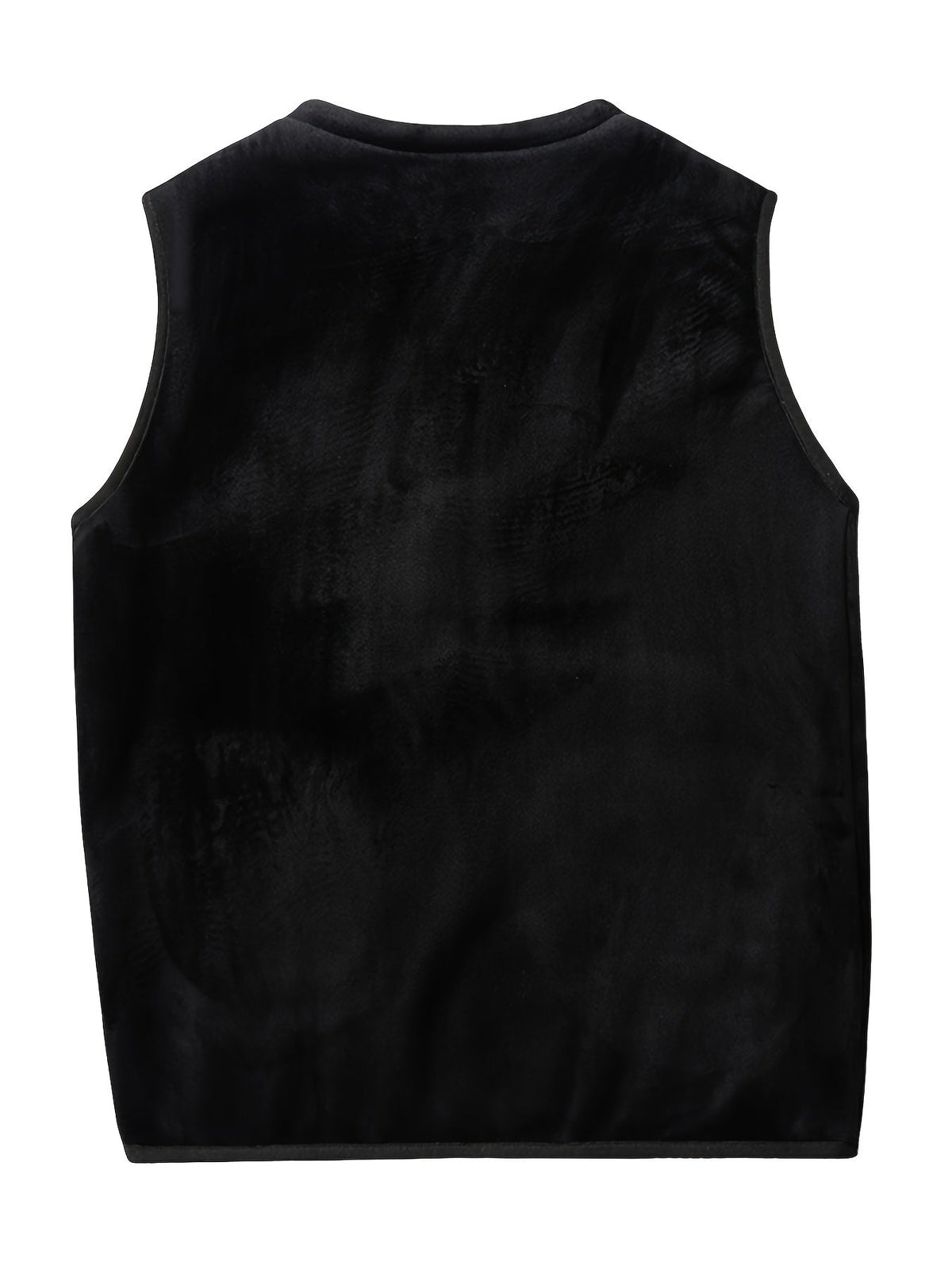 Front view of a men's outdoor vest with warm lining