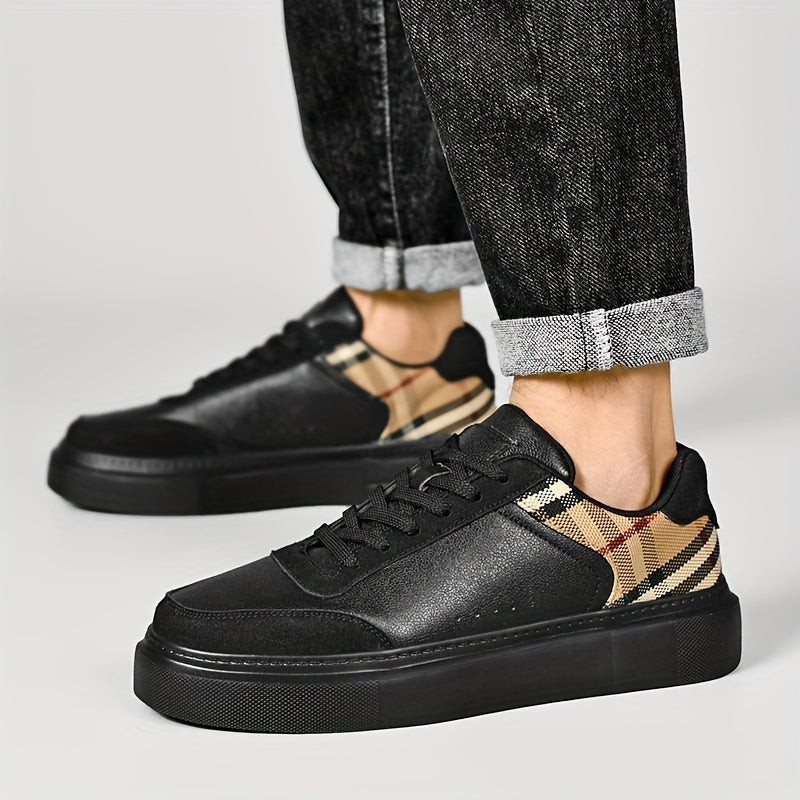 Cesare Bellandi Plaid Streetwear Leather Sneakers