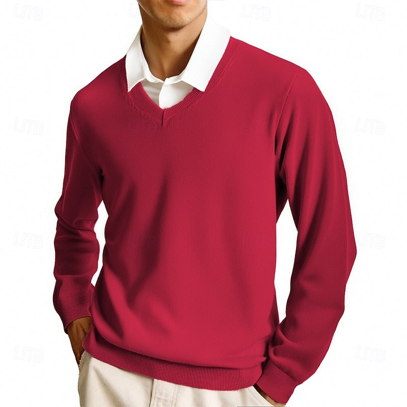 Men's Classic V-Neck Knit Sweater