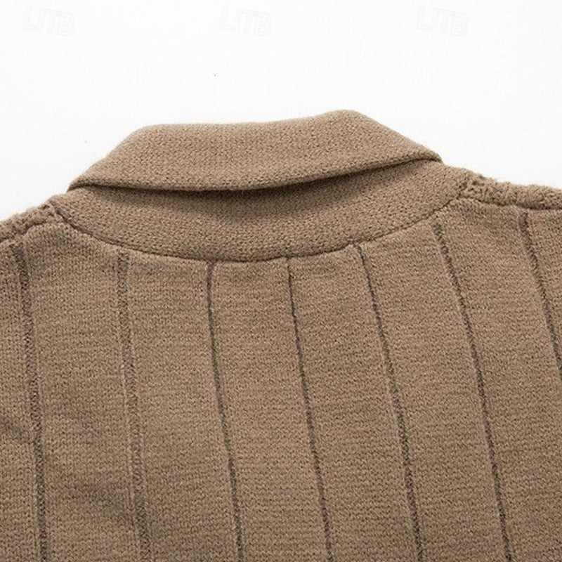 Men's cardigan styled as a versatile cold-weather layer