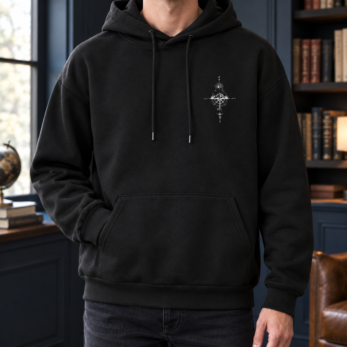 Relaxed Cotton Blend Graphic Hoodie