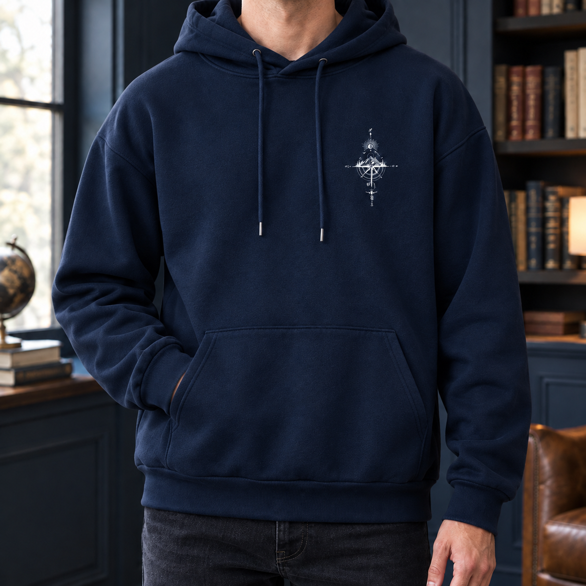 Relaxed Cotton Blend Graphic Hoodie