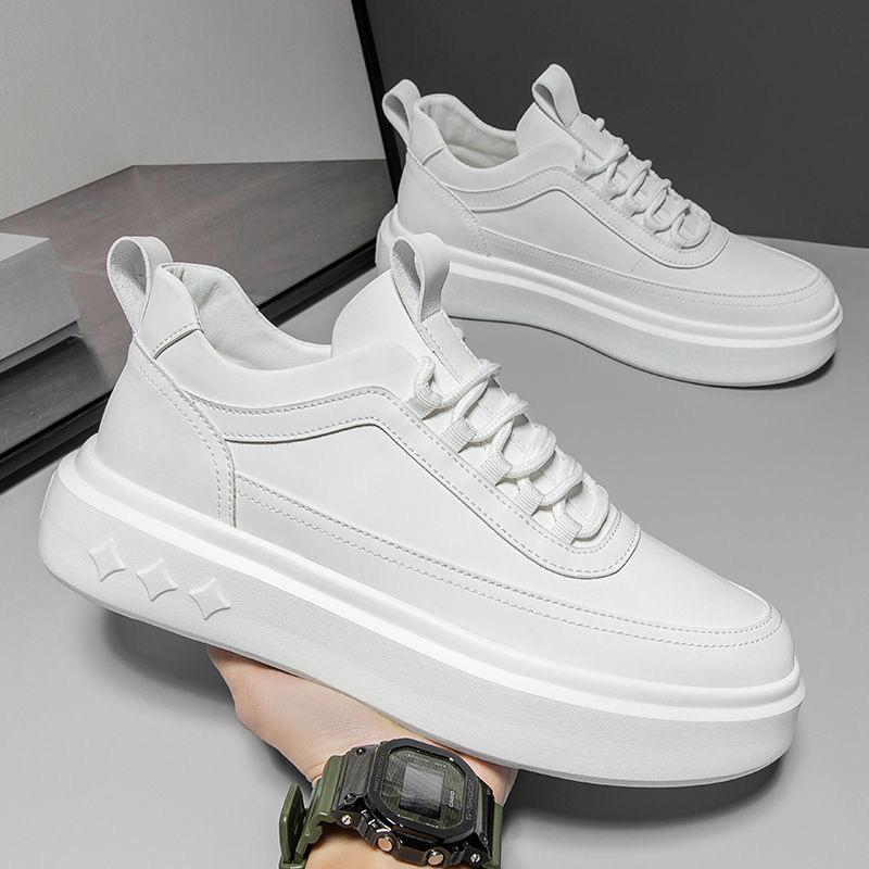 Leather everyday sneaker shown at a three-quarter angle