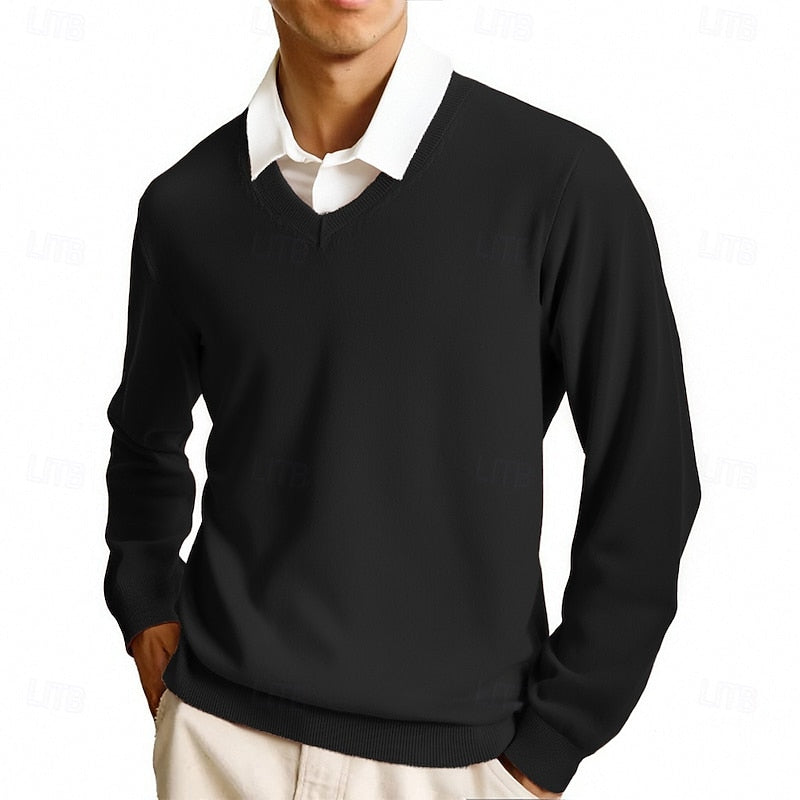 Men's Classic V-Neck Knit Sweater