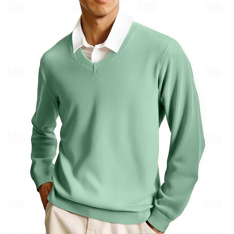 Men's Classic V-Neck Knit Sweater