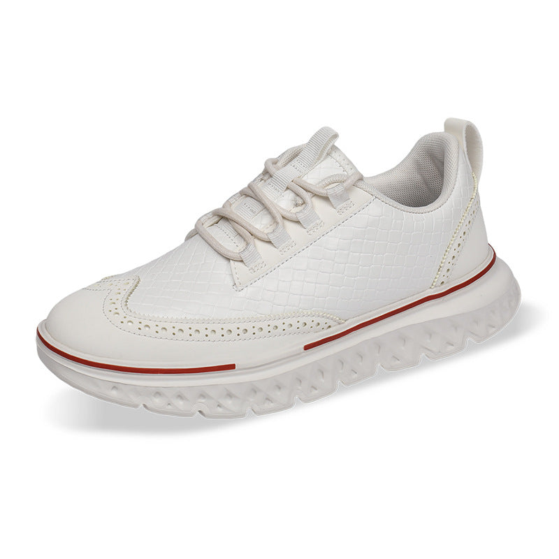 Textured Brogue Sneakers With Sculpted Sole