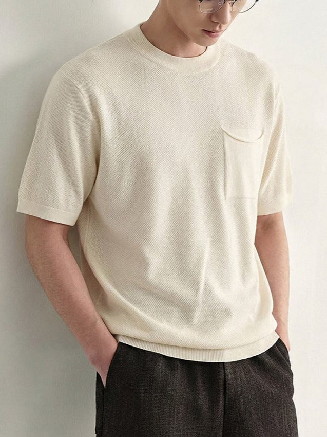 Men's textured polo shirt with a relaxed silhouette